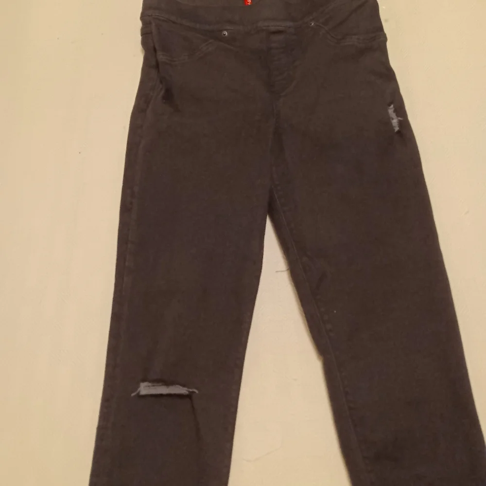 Spanx Vintage Black Distressed Ankle Jean Leggings Size S - Picture 11 of 11